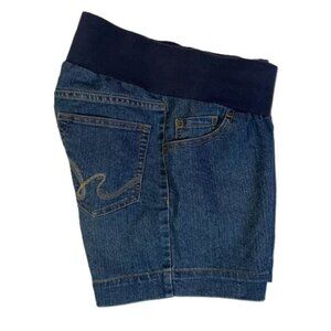 Motherhood Maternity Blue Denim Maternity Jean Shorts